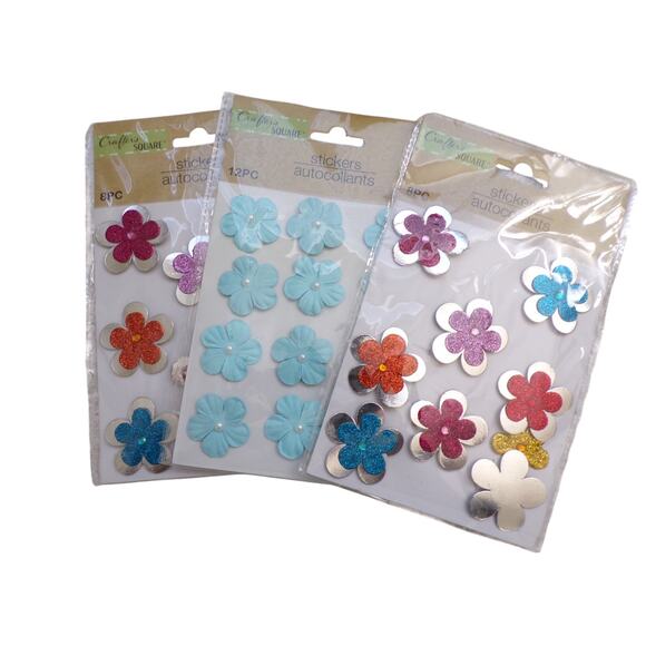 Crafter's Square Flower Butterfly Garden Cat Cactus Sticker Large Lot 20 Package - Picture 5 of 7